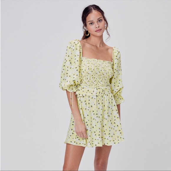 NWT For Love and Lemons Chrysanthemum Belted Mini Dress L - Picture 16 of 16